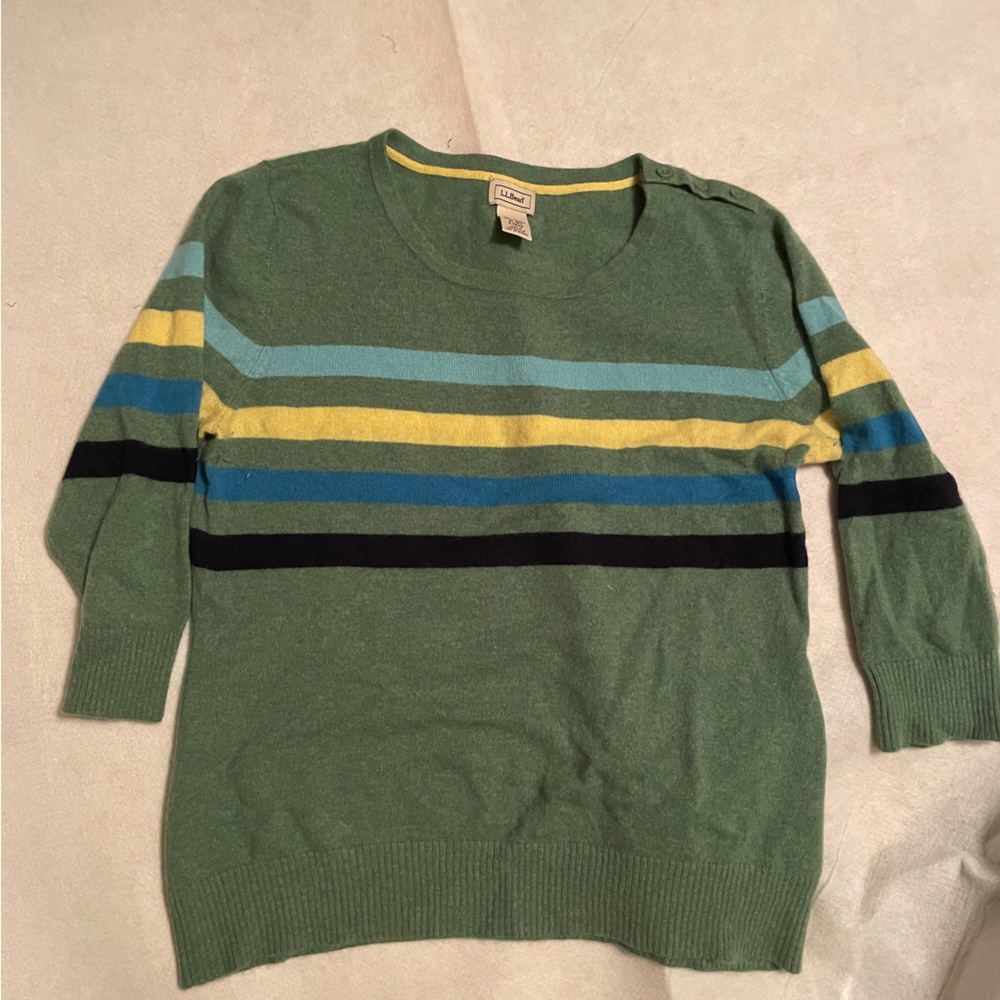LL Bean Cashmere stripe sweater